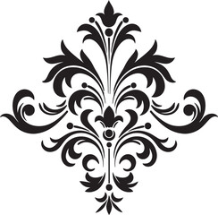 Delicate Reverie Vintage Filigree Emblem Antique Flourish Black Emblem Icon