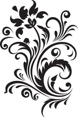 Baroque Reverie Vintage Black Emblem Luxurious Patterns Black Filigree Design