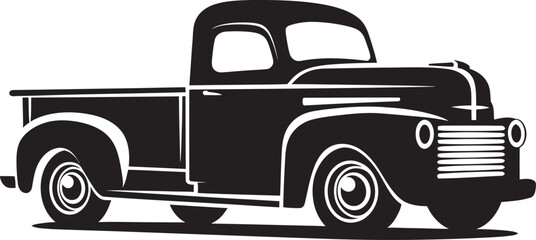 Retro Transporter Logo Icon Design Vintage Radiance Black Pickup Emblem