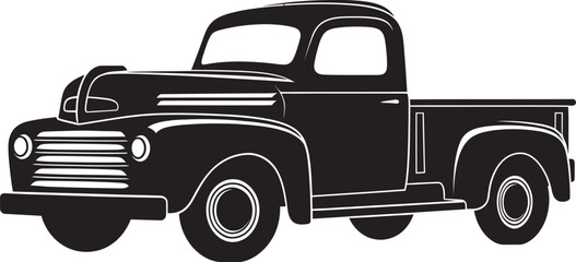 Heritage Drives Vintage Emblem Icon Retro Rig Black Pickup Logo