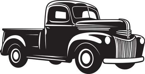 Iconic Loaders Black Truck Emblem Vintage Transport Pickup Emblem Icon