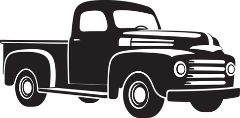 Retro Mover Black Emblem Design Classic Hauls Vintage Truck Icon