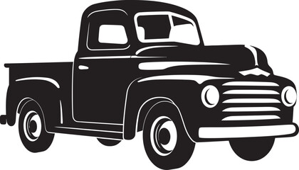 Classic Hauls Vintage Truck Icon Vintage Utility Black Pickup Icon