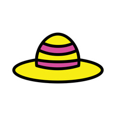 Beach Farmer Hat Filled Outline Icon