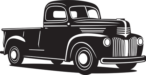 Timeless Hauls Black Truck Design Retro Loaders Vintage Pickup Emblem