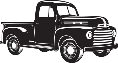 Nostalgic Mover Vintage Emblem Icon Timeless Hauls Black Truck Design