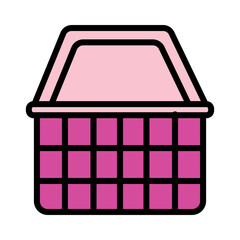 Basket Cart Garden Filled Outline Icon