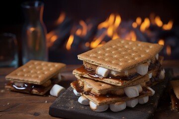 Delicious Graham Cracker, Marshmallow and Chocolate S’more. - 702270151