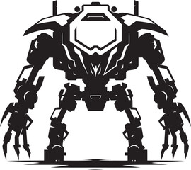 Battlefield Enigma Black Logo Icon Mecha Sentinel War Robot Emblem Design