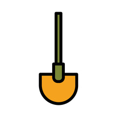Dig Garden Shovel Filled Outline Icon