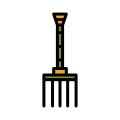 Digging Fork Tool Filled Outline Icon