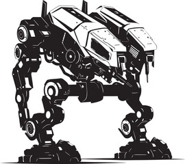 Mechanical Gladiator War Robot Design Combat Titan Black Emblem Robot