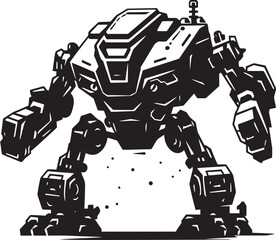 Battlefield Titan War Robot Design Metal Warrior Black Emblem Icon