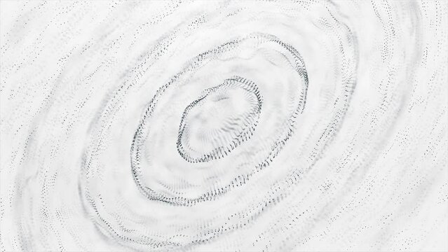 Abstract technology digital particles dots flow white background