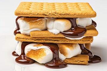 Delicious Graham Cracker, Marshmallow and Chocolate S’more. - 702270918