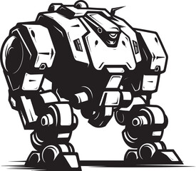 Futuristic Titan Black Robot Design Iron Sentinel War Robot Icon