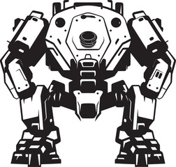 Warrior Enforcer Robot Logo Icon Armored Titan Black Icon Design