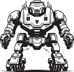 Armored Enigma Black Logo Robot Tech Guardian War Icon Emblem
