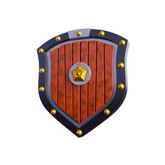 3D shield with transparent background