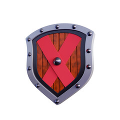 3D shield with transparent background