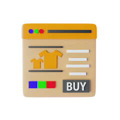 3D icon Shopping Website