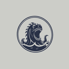 Sea Monster Logo Design EPS format Very Cool