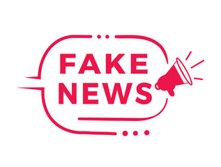 Fake news badge design. Web element or banner. Vector illustration white isolated background.