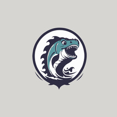 Sea Monster Logo Design EPS format Very Cool