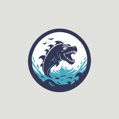 Sea Monster Logo Design EPS format Very Cool