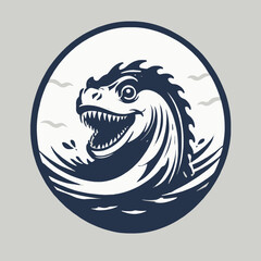 Sea Monster Logo Design EPS format Very Cool