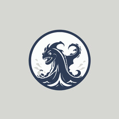 Sea Monster Logo Design EPS format Very Cool