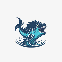 Sea Monster Logo Design EPS format Very Cool