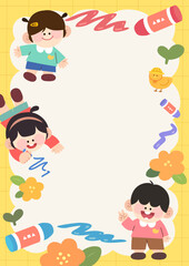 Cute children are learning hard in kindergarten