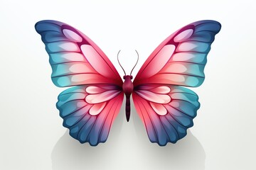gradient butterfly shape in pastel color on white background