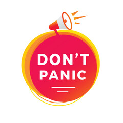 Don't panic label icon. Modern style Banner design template. vector art.