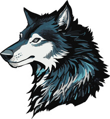 Wolf Illustration Wildlife Drawing, Artistic Animal Mascot  Vibrant T-shirt design, Sports Team Logo Graphic Tattoo Style 