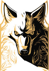 Wolf Illustration Wildlife Drawing, Artistic Animal Mascot  Vibrant T-shirt design, Sports Team Logo Graphic Tattoo Style 