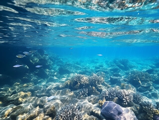 海中の珊瑚。AI生成画像