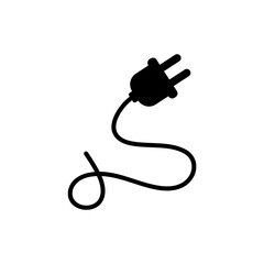 Silhouette Plug Cable Vector