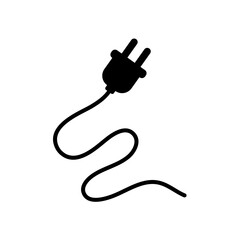Silhouette Plug Cable Vector