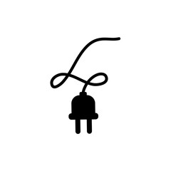 Silhouette Plug Cable Vector