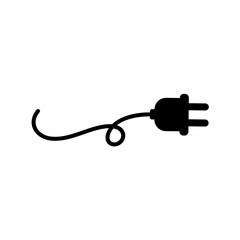 Silhouette Plug Cable Vector