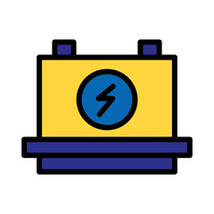 Battery Industry Factory Filled Outline Icon