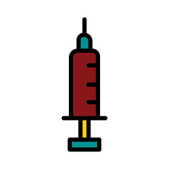 Medical Syringe Treatment Filled Outline Icon