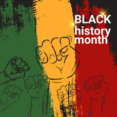 hand-drawn black history month background design