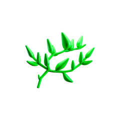 green leaves isolated on white