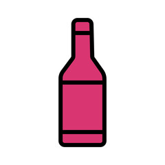 Bottle Plastic Wine Filled Outline Icon