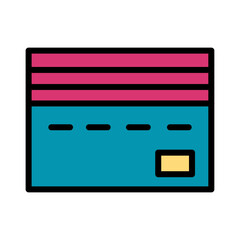 Obraz premium Card Credit Debit Filled Outline Icon