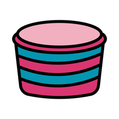 Bowl Bucket Plastic Filled Outline Icon
