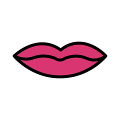 Lip Plastic Surgery Filled Outline Icon